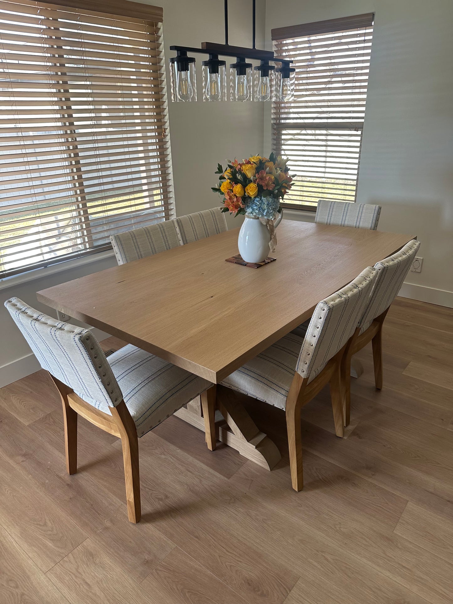Custom Farmhouse Trestle Dining Table