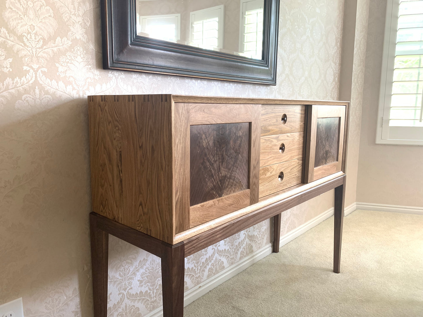 Custom Handcrafted Butternut and Walnut Sideboard