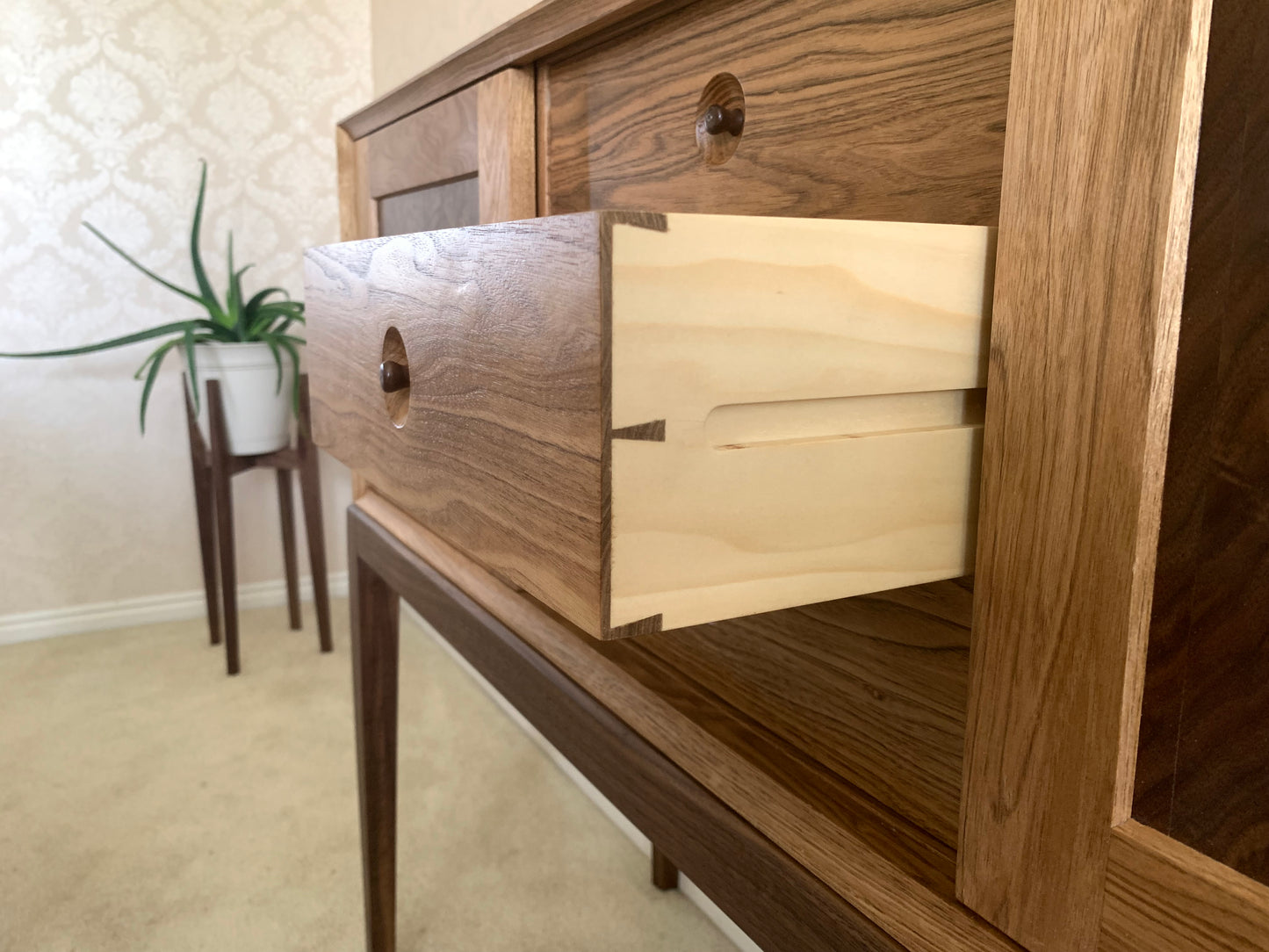 Custom Handcrafted Butternut and Walnut Sideboard