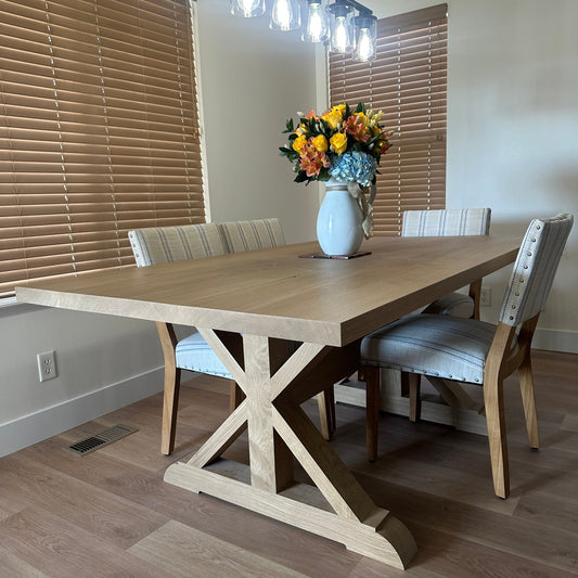 Custom Farmhouse Trestle Dining Table