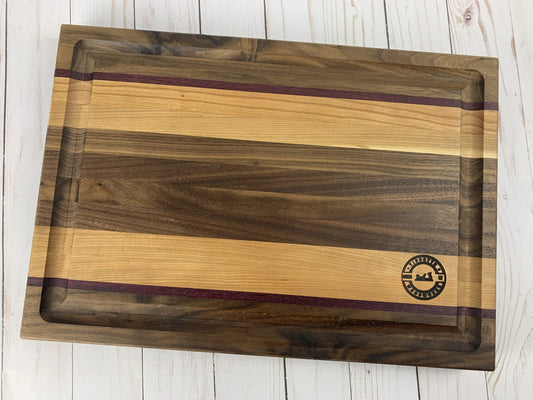 Medium Cutting Board Cherry/Walnut/Purpleheart